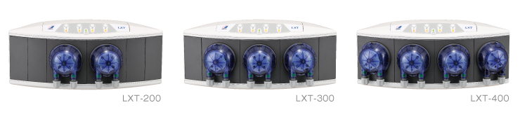 LXT（ランドリー用 洗浄剤供給装置）製品紹介　2連から4連まで自在に変更可能