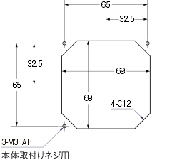 WP1000/1100 ACシンクロナスモータ パネル加工寸法図